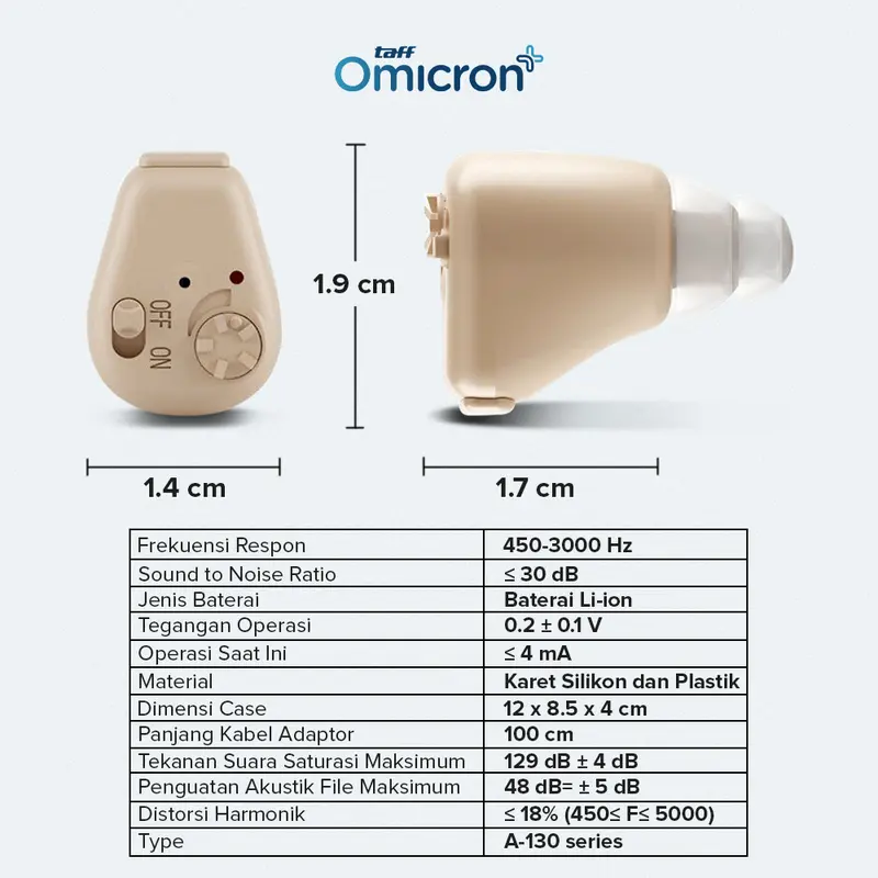 TaffOmicron Alat Bantu Dengar Mini Charger In Ear Hearing Aids - K-88 Original Alat Bantu Pendengaran Kuping Telinga Orang Tua Lansia Amplifier Kontrol APP Dapat diisi ulang 7