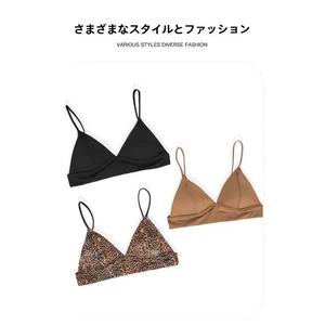 Đồ Lót Họa Tiết Da Báo, Phong Cách Pháp, Dành Cho Nữ, Ngực Nhỏ Đẩy Lên Không Có Vòng Thép, Bộ Sưu Tập Ngực, Chống Chảy Xệ, Thiết Kế Chữ V Sâu, Gợi Cảm, Ba Chiều