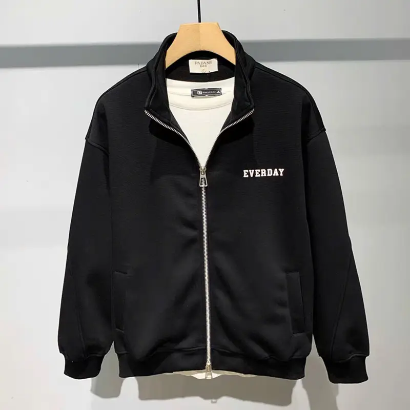 Áo khoác Nỉ hai lớp chất vải mịn thêu logo thoáng khí không xù Lông Áo Khoác Thu Đông Menswear Jacket 1