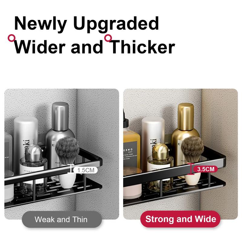 Product Introduction of Bathroom Shelf No Drill Wall Mounted Shampoo Bottle Shower Corner Rack Toilet Storage Rack Aluminum Bathroom Kitchen Accessories 5