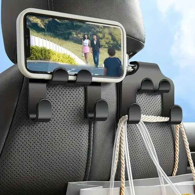 Car Back Hook Hanging Storage Mobile Holder Stand Lazy Rear Seat Phone Headrest Bracket For iPhone Samsung All Phones