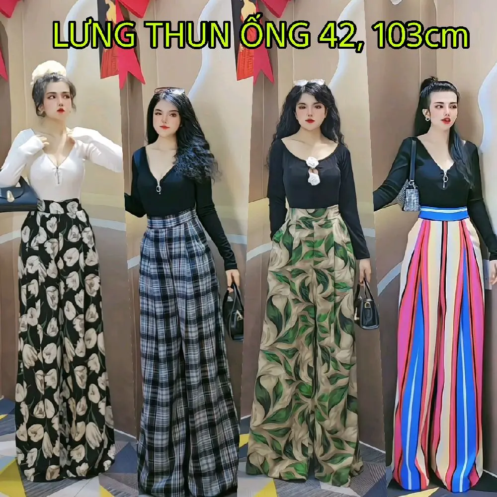 [ỐNG 42 LƯNG THUN ] 103cm - Quần lụa mango ống giả váy (Trước bản sau thun )vải mỏng nhẹ ko lộ  Dài 103cm  Ong 42cm Dung Le