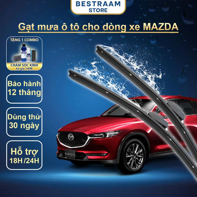 Gạt mưa ô tô Bestraam Cao Su tự nhiên phù hợp với dòng xe MAZDA Phụ Tùng gạt mưa cho ô tô MAZDA 3, MAZDA 5, MAZDA 6, BT 50, CX 30, CX 5, CX 8