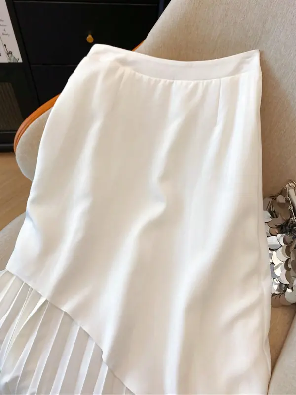 Women's Solid Color Skirt, Elegant Fashion Casual Skirt for Daily Outdoor Wear, Ladies Bottoms for Summer 3
