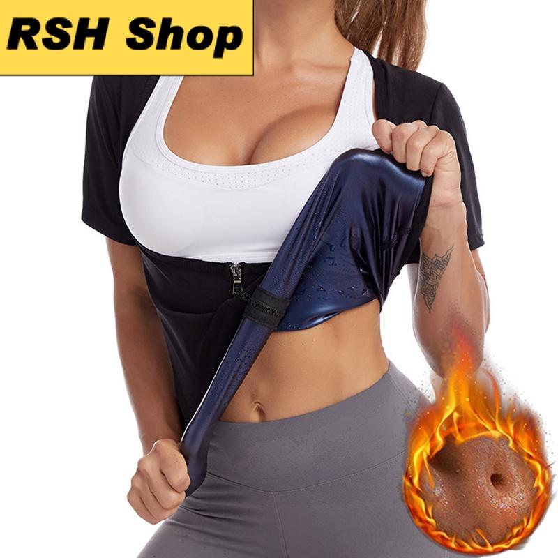 Áo Vest Sauna Shrit, ngắn Tay, Dành Cho Nữ, Bẫy Nhiệt, Bộ Đồ Sauna, Quần Định Hình Cơ Thể, Thích Hợp Để Tập Luyện, Yoga, Thể Dục, Áo Tập Luyện Luyện, Đồ Định Hình 3