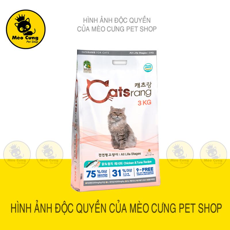 CATSRANG Thức ăn cho mèo mọi lứa tuổi 3kg, hạt khô Hàn Quốc