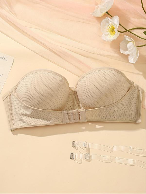 Women's Solid Color Push Up Bra, Comfortable Breathable Invisible Bra, Women's Lingerie for All Seasons 5