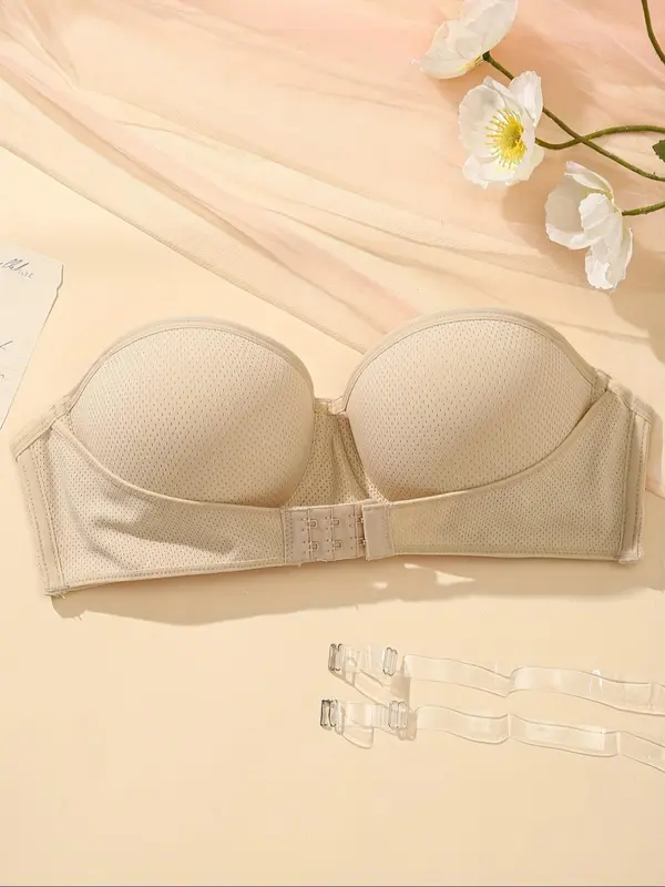 Women's Solid Color Push Up Bra, Comfortable Breathable Invisible Bra, Women's Lingerie for All Seasons 5