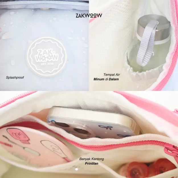 Zakwoowstyle Ruby Backpack FREE GANCI STRAP | Backpack Unisex Multifungsi Bisa di Jinjing 4