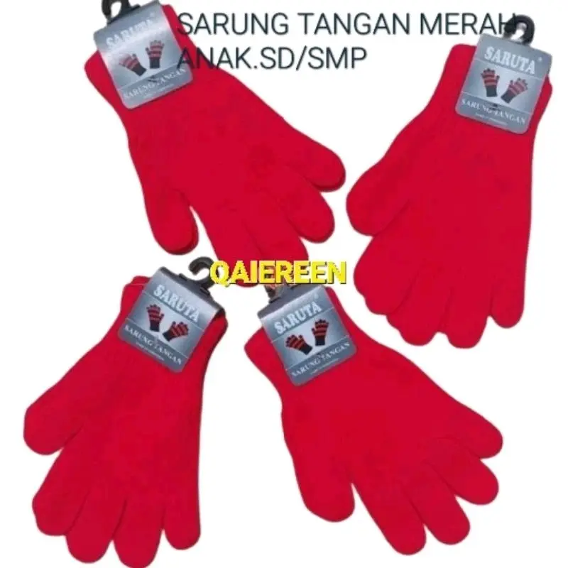SARUNG TANGAN RAJUT AKRILIK PASKIBRA MERAH PUTIH ANAK SD SMP LAKI LAKI PEREMPUAN UNISEX SARUNG TANGAN UPACARA FORMAL