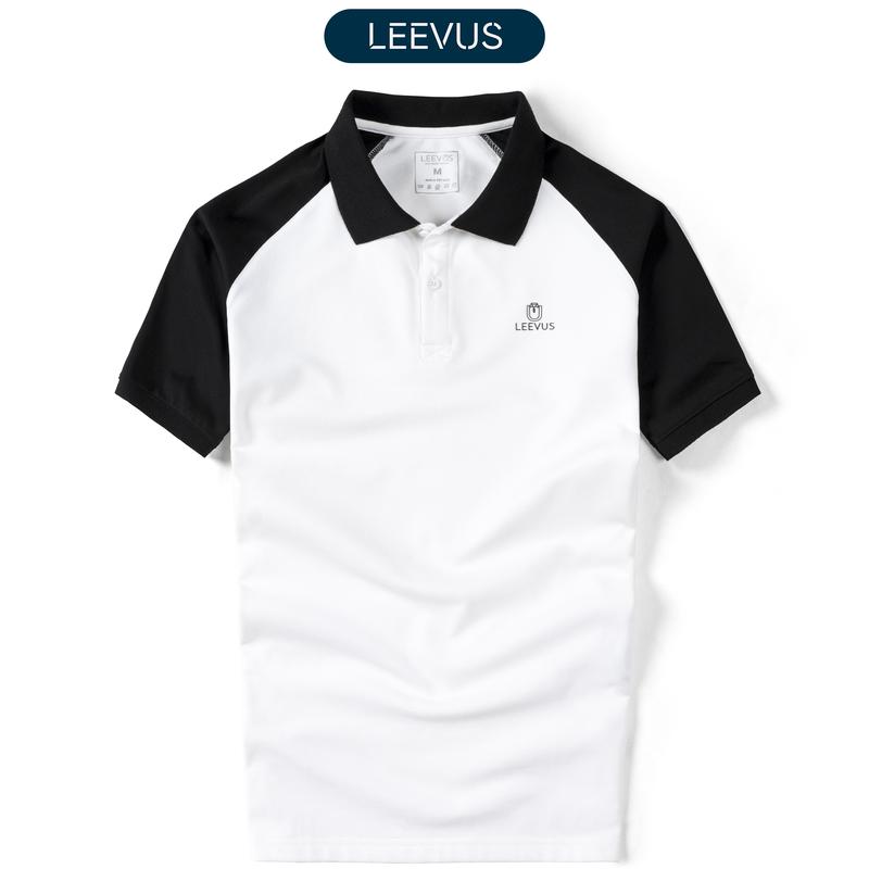 [TẶNG HỘP CHO ĐƠN TỪ 499K] Áo polo nam phối Raglan logo LEEVUS, trẻ trung vải CVC cá sấu APL204 Menswear Top Có Cổ Áo Thun Cộc Tay Ngắn Tay Shirt