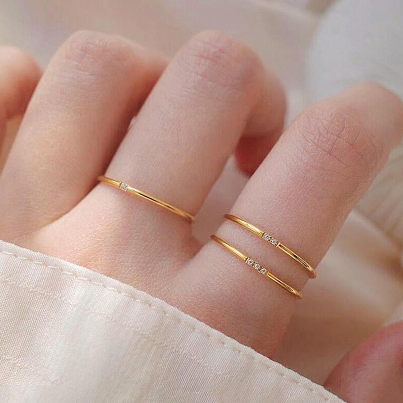 Product Introduction of Ht Japan Korea Ultra-Fine Titanium Dia Light Ins Style Stainless Steel Tail Ring Girls Accessories Non-Fade 4