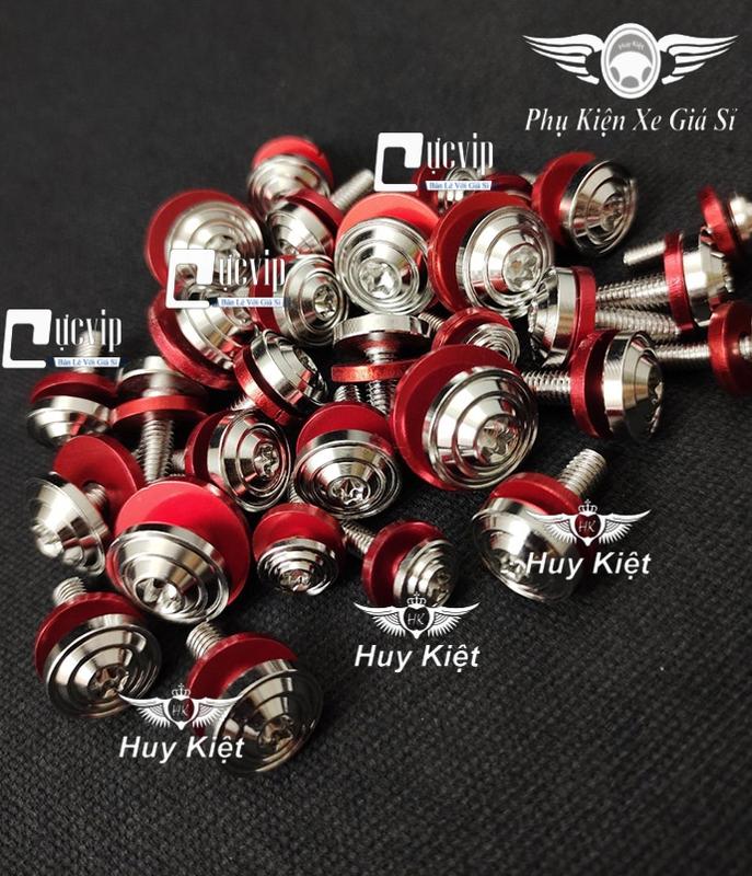 Bộ Ốc Dàn Áo Salaya Thái Inox 304 Kèm Lông Đền Đỏ Gắn Exciter, Winner, Wave, Dream, Sirius, Future, Vario, AB, Mio M3, Satria, Sonic, Vision MS9999