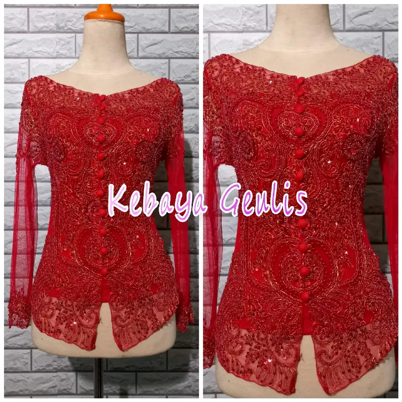 Atasan kebaya pesta kebaya abege kebaya wisuda modern full payet model kerah sabrina free longtorso 8
