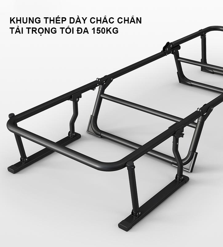 Giường xếp thông minh kiêm ghế ngồi làm việc, ghế thư giãn, thiết kế thông minh, giường gấp khung thép chắc chắn 8