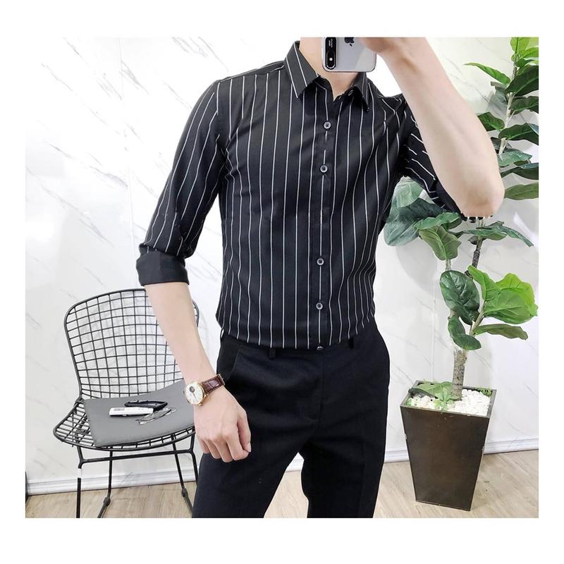 Product Introduction of Áo sơ mi nam kẻ sọc chất liệu dày dặn cao cấp 4