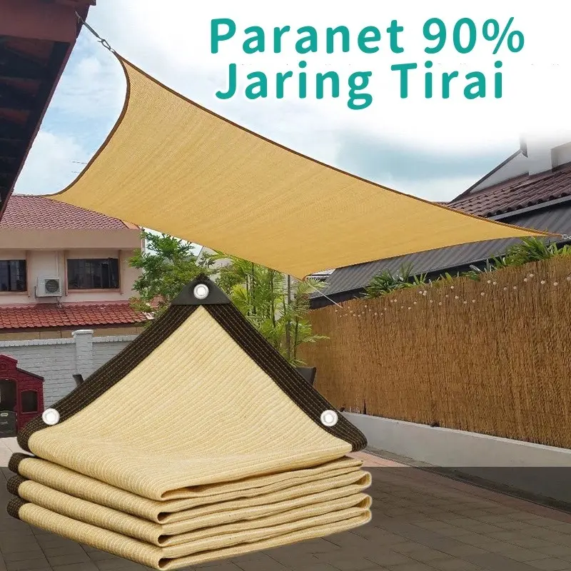 Vixplorn Paranet  95% Anti UV Sunshade Net Tabir Surya Coklat Jaring Jaring Kebun Jaring Rumah Kaca Jaring Tabir/ Luar Ruangan Dan Jaring Kerai Anti Uv