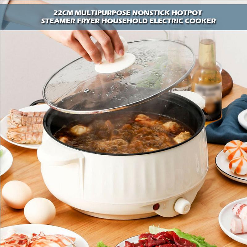 Product Introduction of 22CM Multipurpose Nonstick Hotpot Steamer Fryer Household Electric Cooker 1