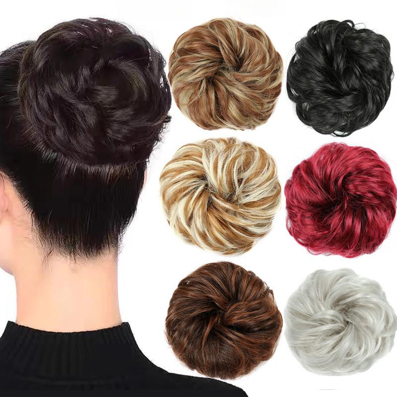 [Hot Sale] Curly Hair Bun Chemical Fiber Wig Hair Bag Female European and American Fluffy Natural Bun Updo Hair Bag Hair Ring Bud 1