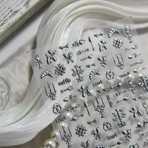 STICKER NAIL SILVER CHROME EMBOSSED TO 5443 FOR NAIL ART HIASAN KUKU STICKER KUKU