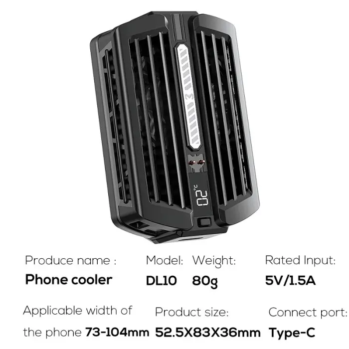 MEMO DL10 RGB Phone Fun Cooler Phone Mobile Cooler with Battery 2k mAH - DL10 4