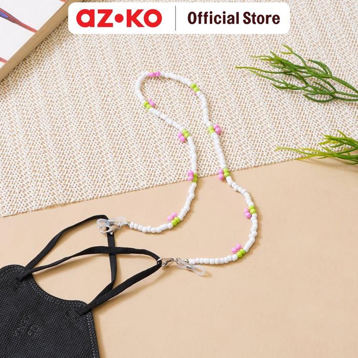 Gambar ATARU TALI MASKER BEADS CHERRY - PUTIH dari AZKO ID Kota Administrasi Jakarta Selatan Tokopedia