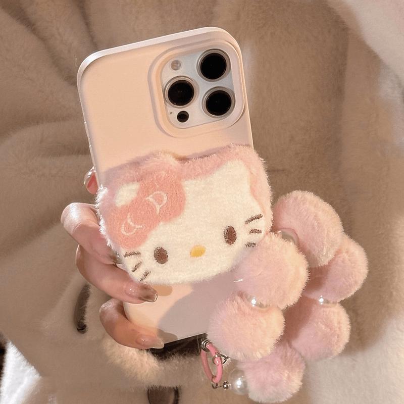 Búp Bê Kitty Lông Mịn Hàn Quốc, Ốp Và Dây Đeo, Dành Cho iPhone 11, 16, 15, 14, 13, 12 Pro, X, Xs Max, XR, 6, 6S, 7, 8 Plus, Ốp Điện Thoại, Da Siêu Mỏng, Ốp Lưng TPU Chống Sốc, Vỏ Bảo Vệ, Phong Cách Ins Koea Nóng Bỏng, Vỏ Bảo Vệ Chống Sốc