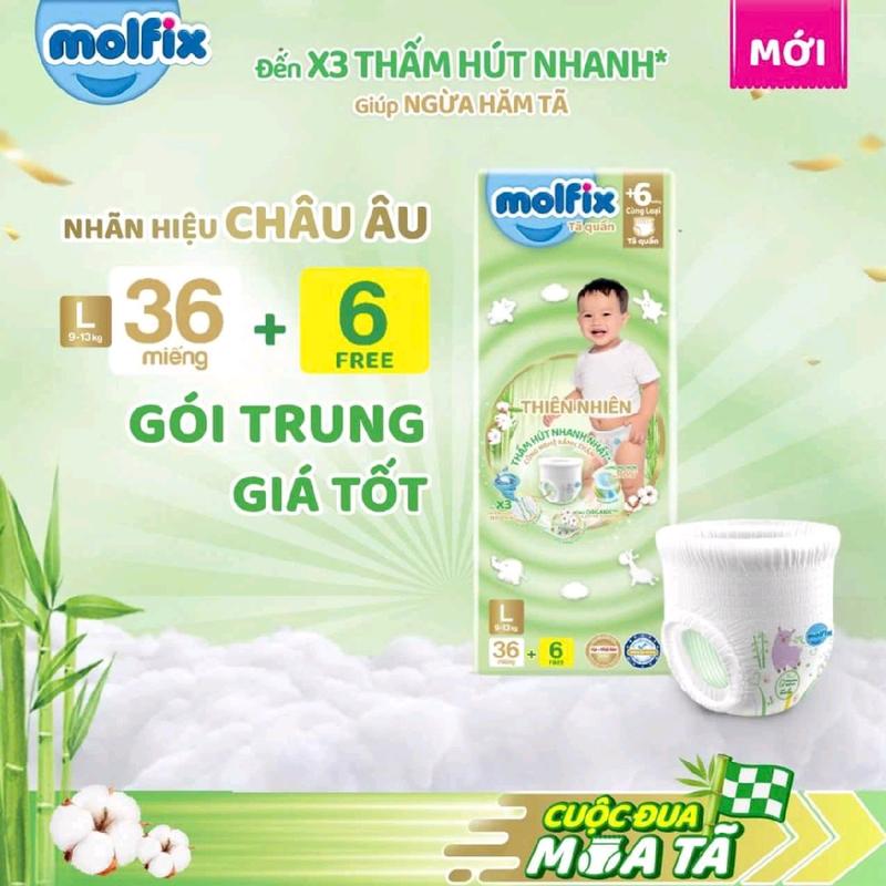 Tã quần L36+6 molfix dành cho bé 9 đến 13 kg Women