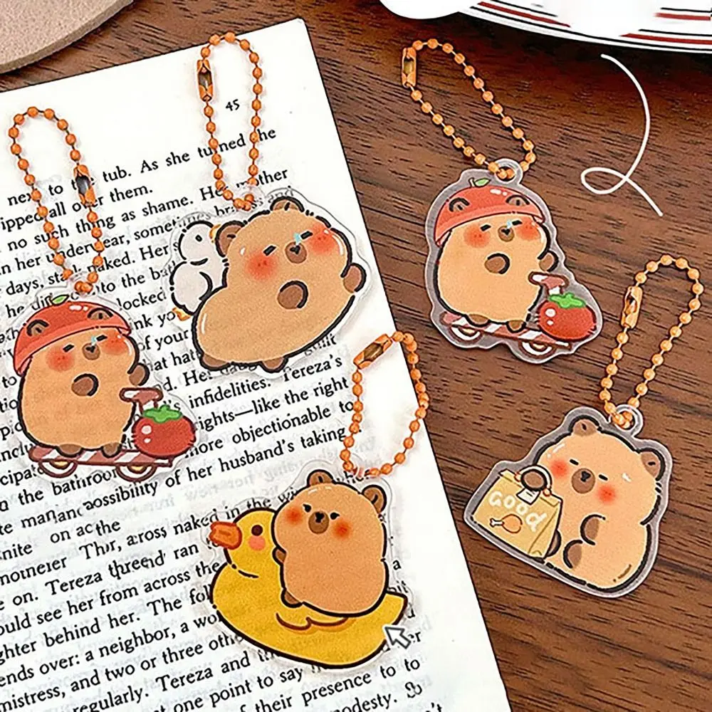 Dây Chuyền Chìa Khóa Capybara, Thiết Kế Dễ Thương, Đa Năng, Móc Chìa Khóa Hoạt Hình, Đồ Trang Trí, Chất Liệu Acrylic, Quyến Rũ Túi, Thích Hợp Cho Trẻ Em