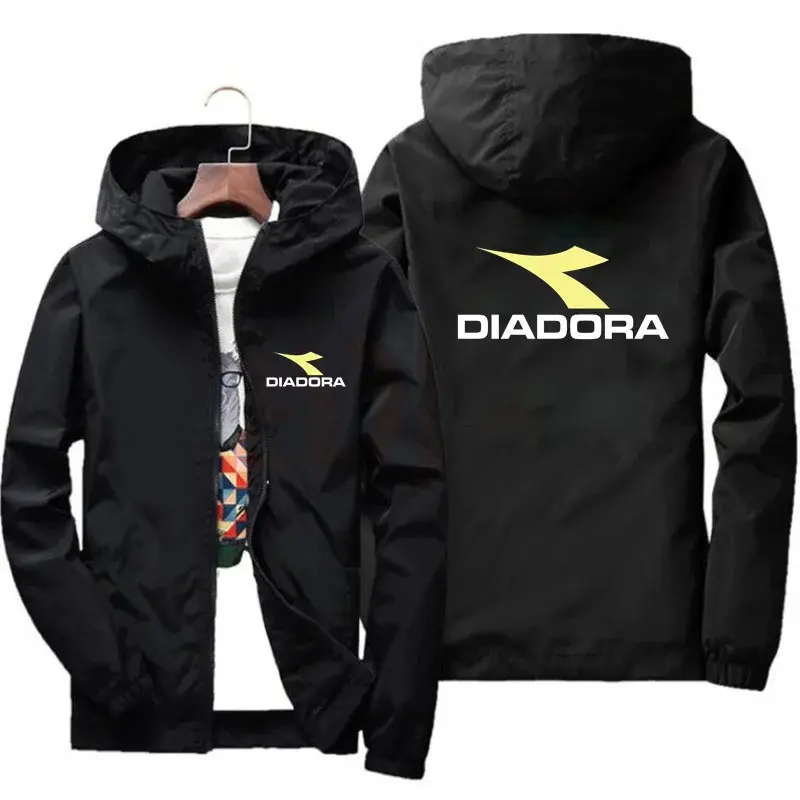 Jaket Pelindung Angin Bertudung Lelaki, Jenama DIADORA, Baju Hujan, Sesuai untuk Sukan Mendaki Gunung, Fesyen, Bercetak, Kasual, Jaket Berkualiti Tinggi, Ketibaan Baru