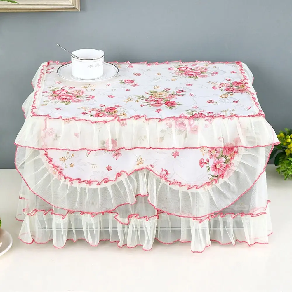 Tấm Che Bụi, Họa Tiết Hoa, Ren, Cho Lò Vi Sóng, Thiết Kế Xếp Ly Phong Cách Lãng Mạn, Chống Bụi, Phong Cách Đồng Quê, Bảo Vệ Sang Trọng, Trang Trí Nội Thất