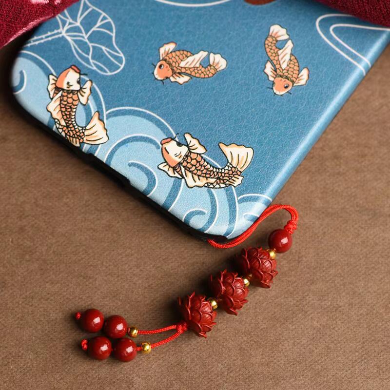 Product Introduction of Handmade Beaded Lotus Key Pendant Case Lanyard Art Culture Mobile Phone Chain Multi-style Travel Unisex Smartphone Cellphone Luxury 30