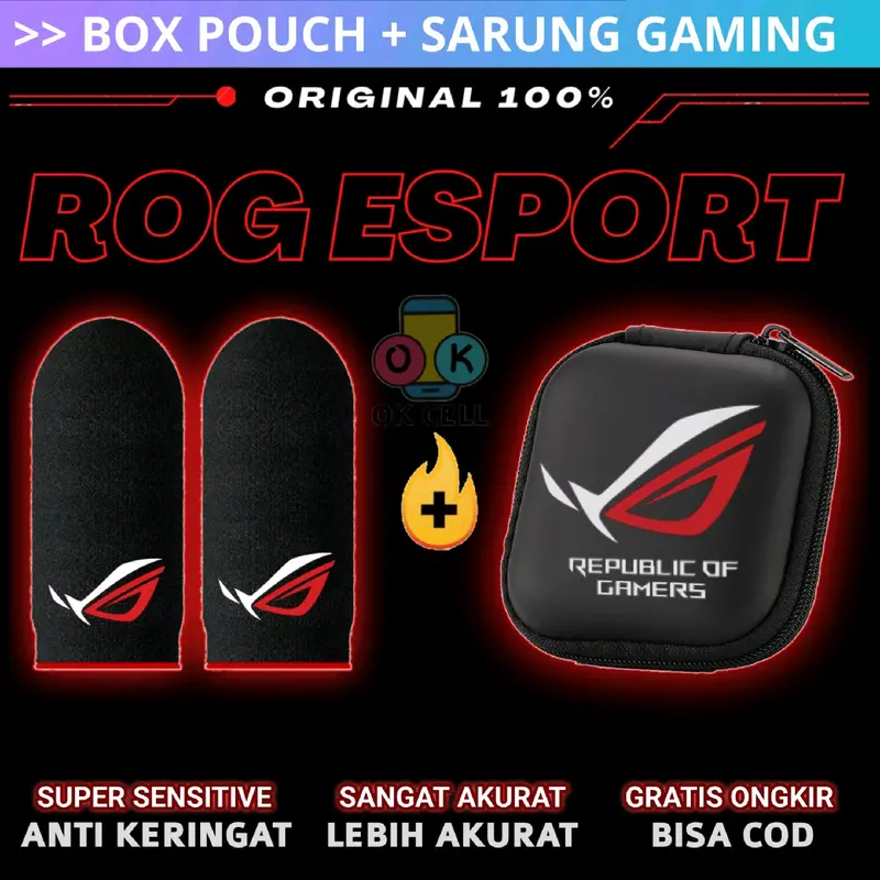 BAYAR DITEMPAT - Free Box Sarung Jempol Game Anti Keringat Fingerprin Ori Accessories 0