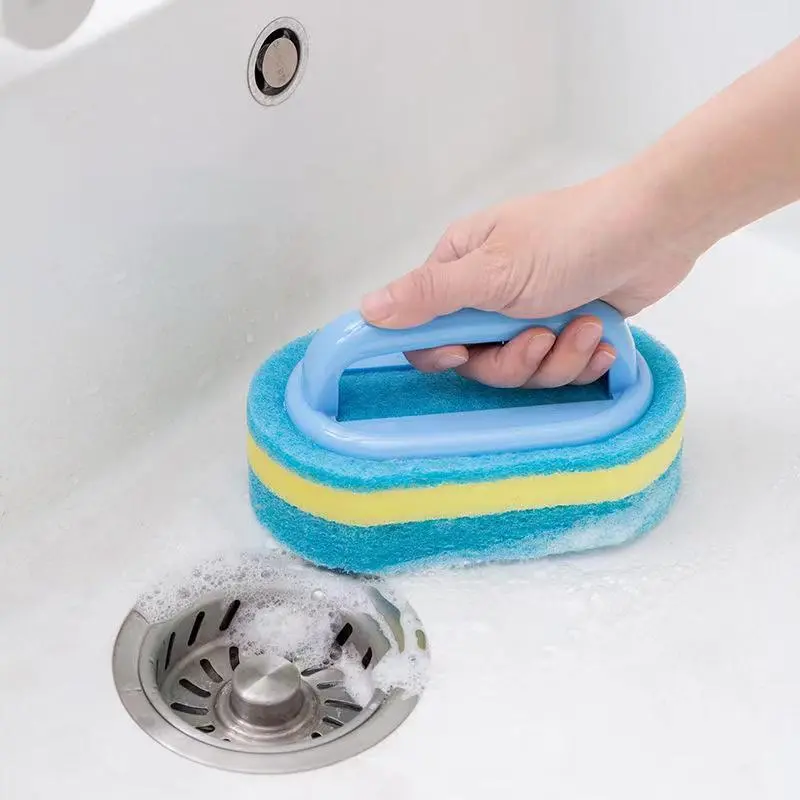 Handled Bathtub Scrubber, 1 Count Multifunctional Decontamination Cleaning Brush with Handle, Cleaning Tool for Home Use, Cleaning Products