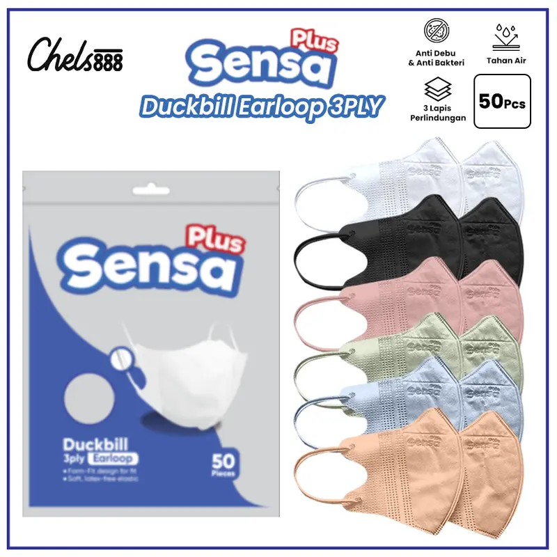 Masker Duckbill Sensa Plus / Duckbill Earloop 3Ply isi 50pcs 0
