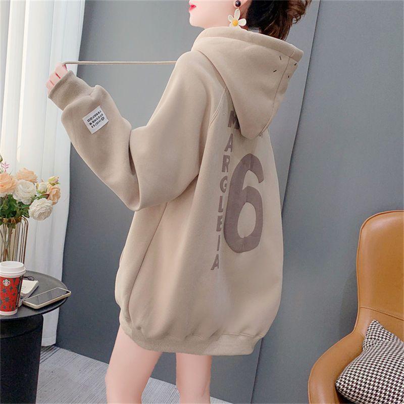 Product Introduction of Áo Len Áo Chui Đầu Có Mũ Trùm Đầu Dáng Rộng In Chữ, Dành Cho Nữ, Lót Lông Cừu, Dày Dặn, Mùa Đông, Phong Cách Hàn Quốc, Phong Cách Thường Ngày Áo Phong Cách Phương Tây, Hàng Mới Về Năm 2024, Có Tỷ Lệ Mua Lại 53% 8