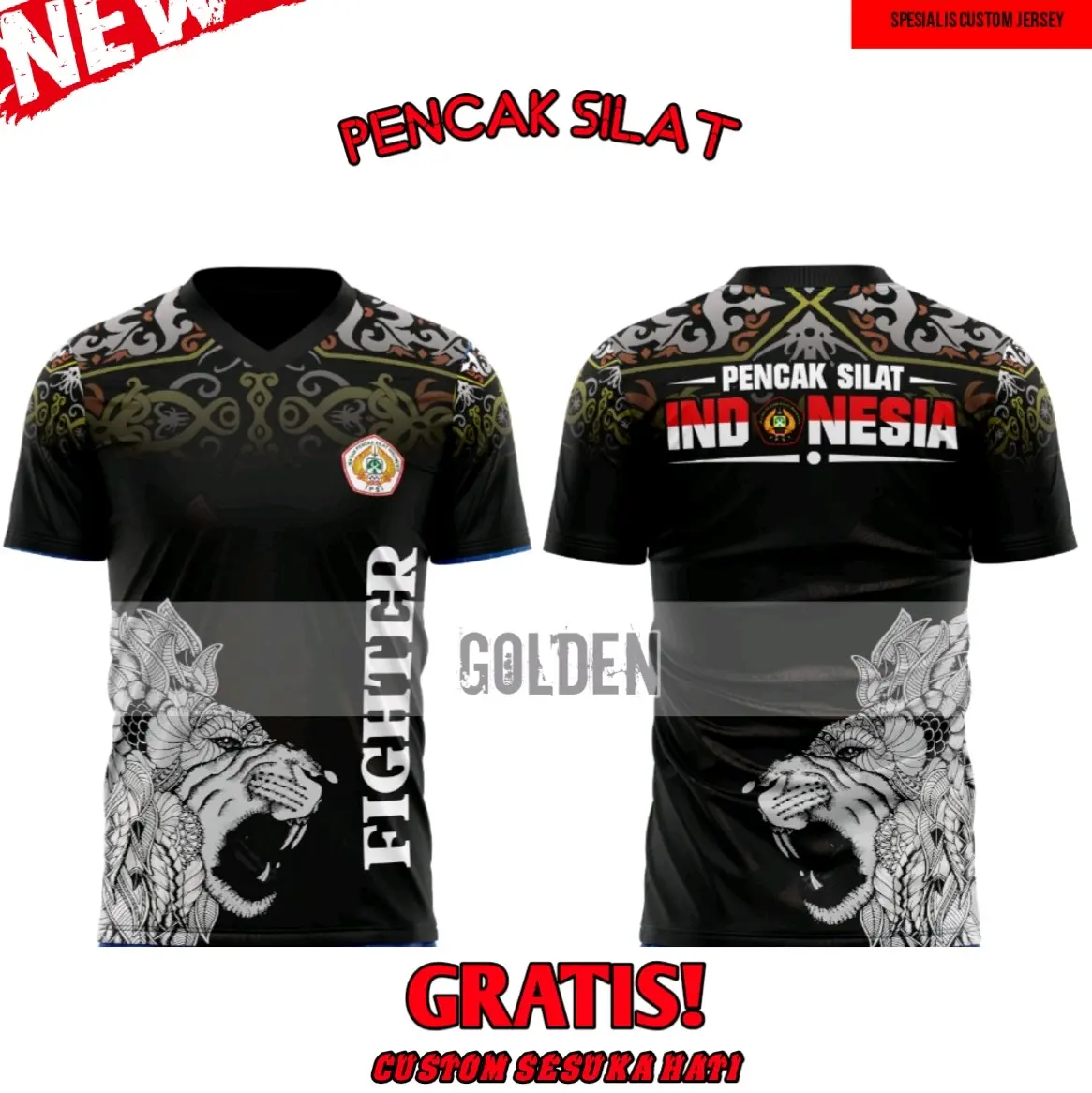 JERSEY KAOS PENCAK SILAT TERMURAH BEBAS CUSTOM LOGO, NAMA DLL Sport
