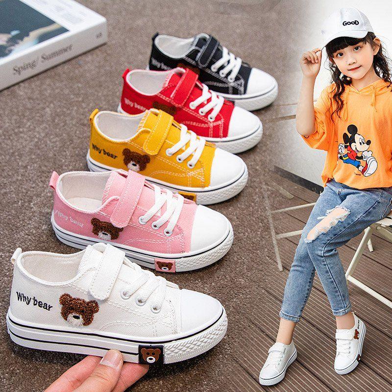 Giày Vải Trẻ Em, Đế Mềm, Giày Bé Gái, Giày Vải Mùa Lò Xo Và Mùa Thu, Mỏng, Thích Hợp Cho Học Sinh Mẫu Giáo, Giày Trắng, Hàng Mới Về Năm 2024 6