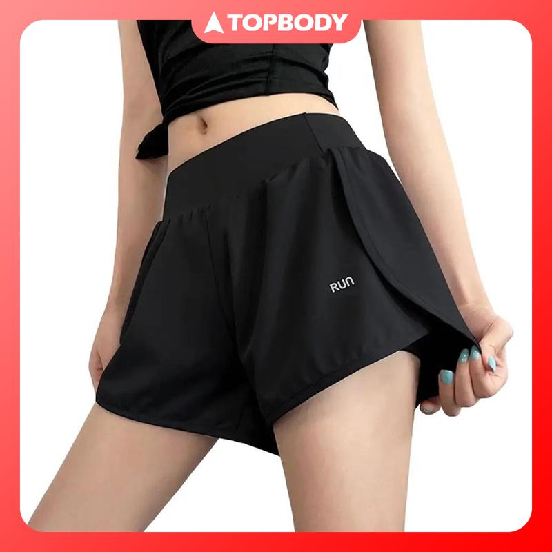 Quần Đùi Tập Gym Tập Yoga Tập Thể Dục Chạy Bộ Cotton 2 Lớp Có Túi Đựng Điện Thoại Nam Nữ Sport QUAND02