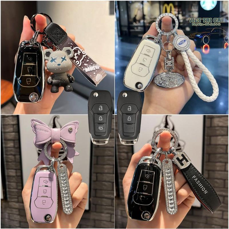 Ốp Chìa Khoá Xe Ford Ranger XLT, Ranger Wildtrak 2016-2021, XLS 2019 2020 2021...Chìa Gập ( Chìa Cơ) Móc Khoá Móc Khóa