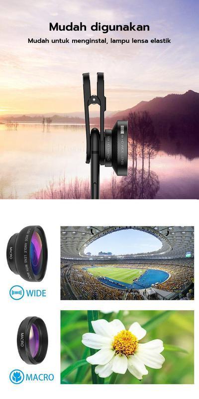 Product Introduction of 2 In 1 Lensa Super Wide Angle Lens Macro Smartphone Aksesoris Lensa Pembesar 12.5X Camera HP Dengan Klip Untuk Handphone Kamera 2