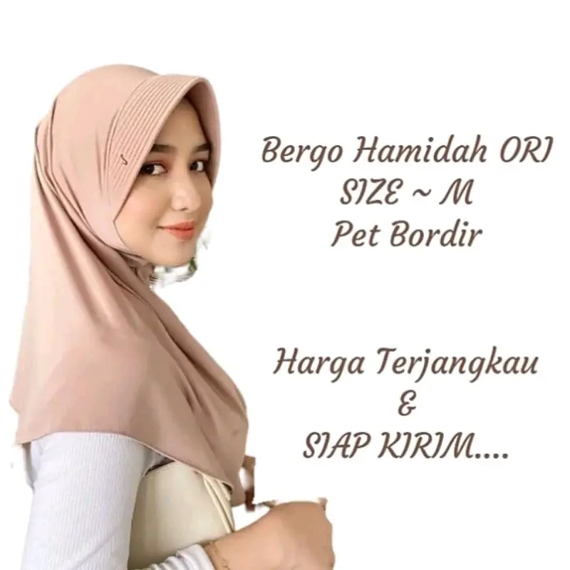 BERGO HAMIDAH ORI SIZE M / JILBAB SPORT / HIJAB INSTAN / BERGO INSTAN