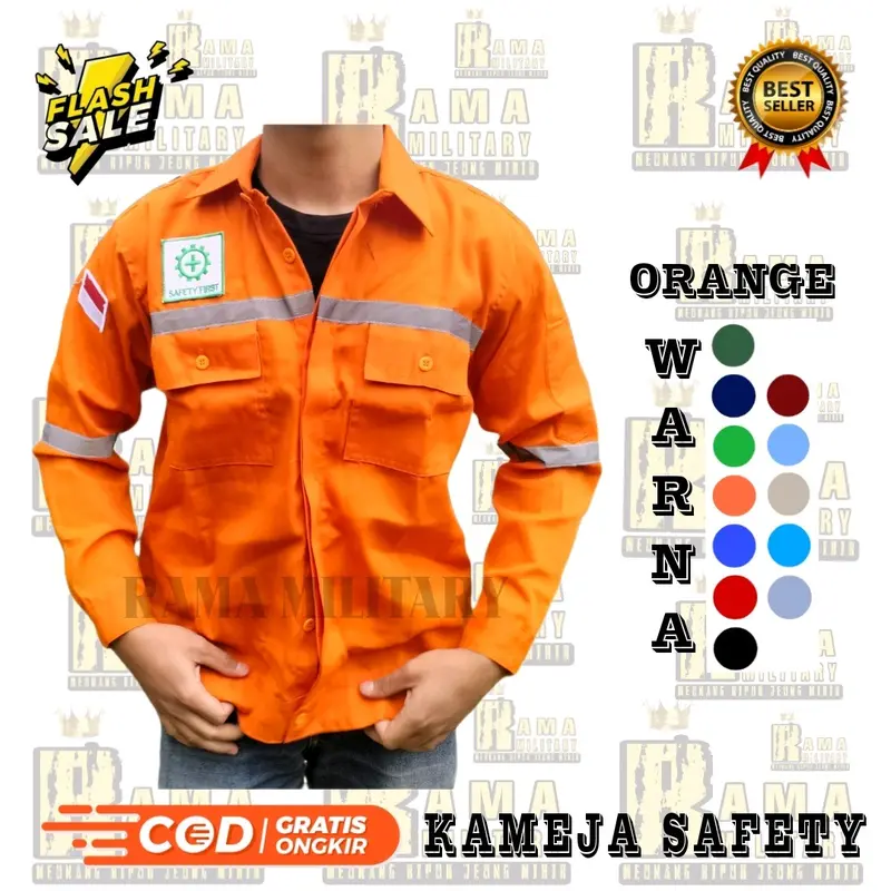 PROMO KAMEJA WEARPACK ATASAN PROYEK SAFETY TAMBANG Katun Baju Seragam Pria Panjang  Pendek Hitam Navy Biru dll tidak sama Celana 2