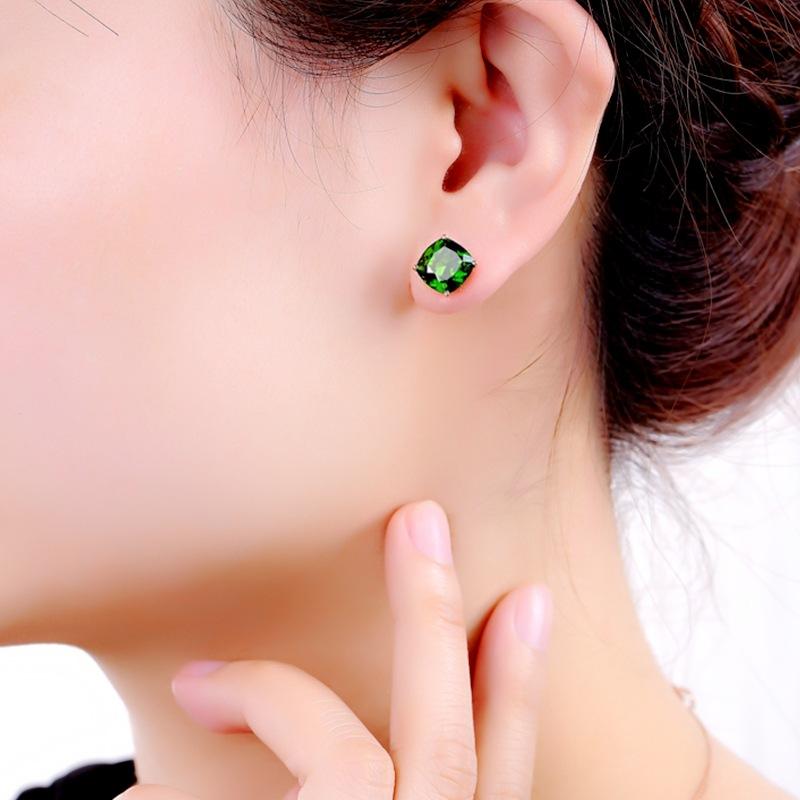 Product Introduction of Rose Gold Plated Emerald Diamond Earrings Ring Pendant Necklace Jewelry Set Exquisite Green Diamond Jewelry cincin perak ring silver silver diamond cincin perak lelaki 9
