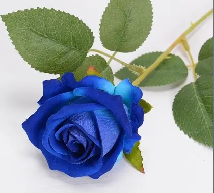 TRENDY-LIFE 1pc Rose Velvet Artificial Flower Realistic Single Long Stem Flowers for Indoor Outdoor Wedding Home Flowers Decoration Decorative Fruit Plant Ornaments