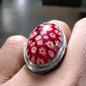 batu cincin teratai merah 3d
