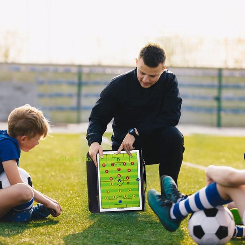 Player Positioning Aid PU Magnetic Soccer Board Waterproof Non-slip Football Strategy Tool Magnetic Chess Reversible Court Design Football Training Aid Football Course 1