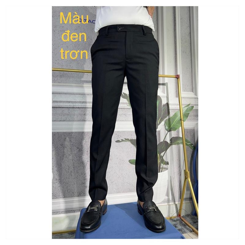 Quần âu nam slimfit màu đen trơn chất dày dặn Menswear Pants Có Túi Jean quanau cap