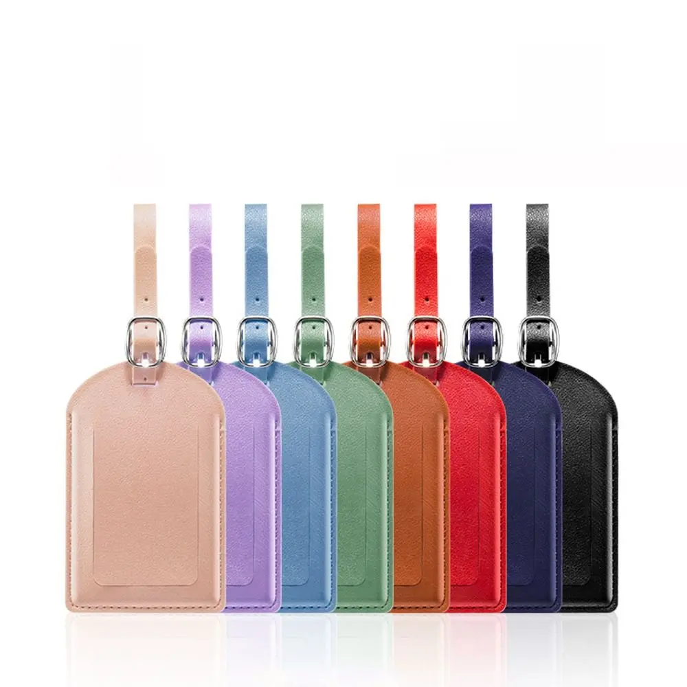 New PU Leather Luggage Tags Travel Accessories Anti Loss Baggage Boarding Bag Tag Durable Creative Boarding Passes Men