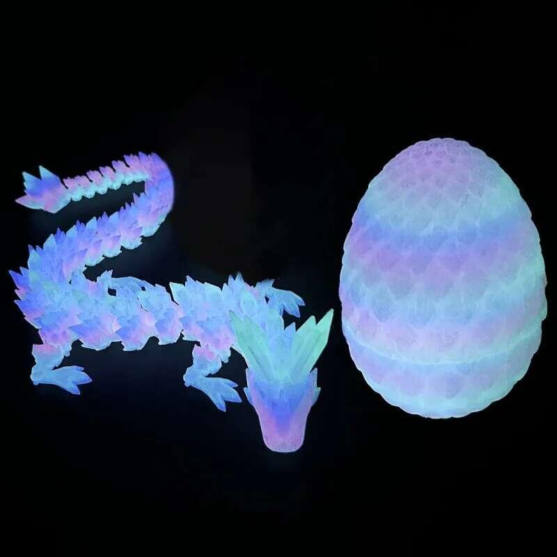 Product Introduction of 1/2PCS 3D Printed Egg with Full Dragon Modle Movable Rotatable Articulated Desktop Ornament Kid Toy 6